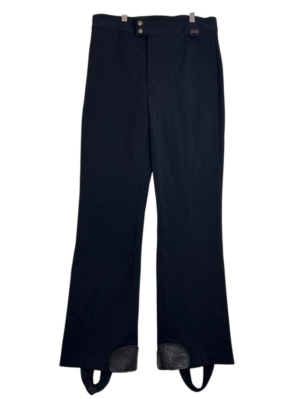Vintage Profile Ski Pants Sz36 Black Wool Blend Stirrup Snow Winter Retro Pants
